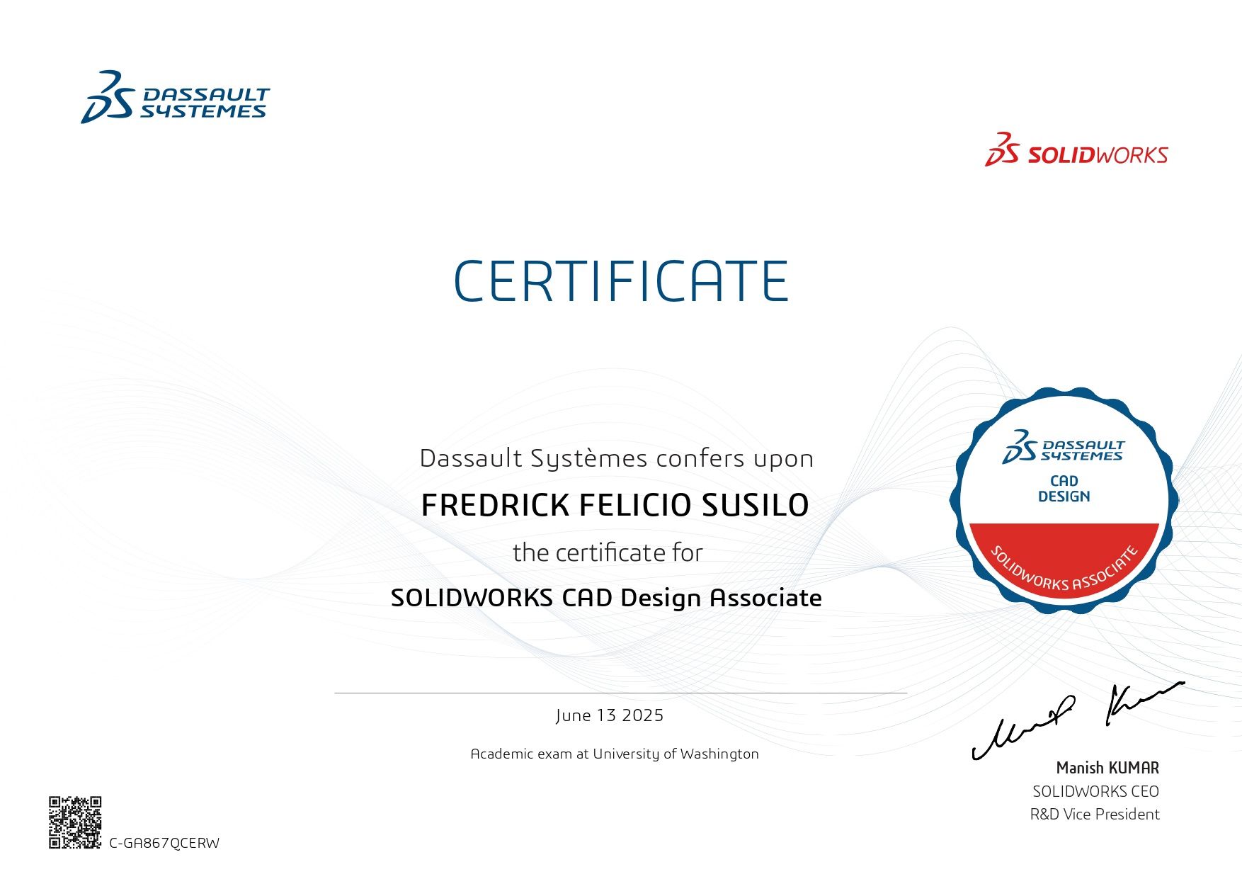 CSWA Certificate